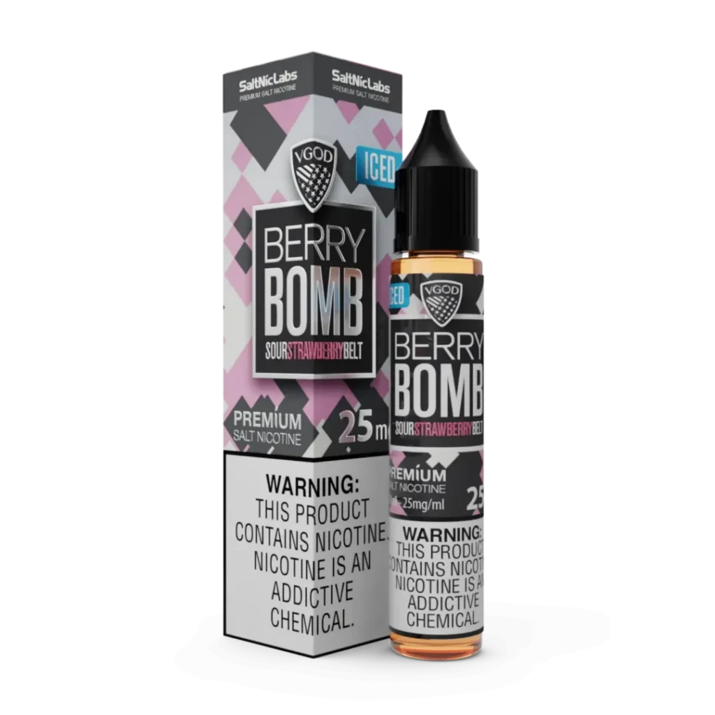 سالت توت فرنگی یخ بمب ویگاد | vgod strawberry iced bomb